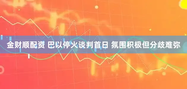 金财顺配资 巴以停火谈判首日 氛围积极但分歧难弥